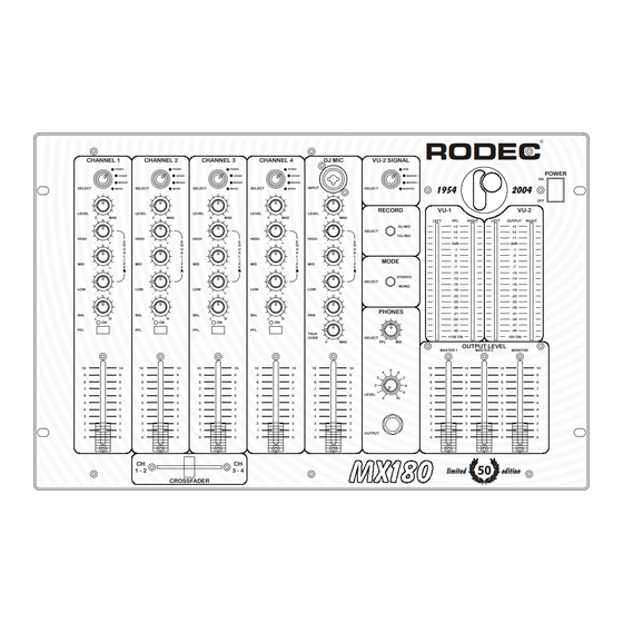 Rodec MX180 Bedienungsanleitung