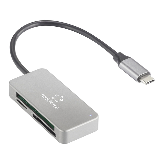 Renkforce Externer Kartenleser USB-C Bedienungsanleitung