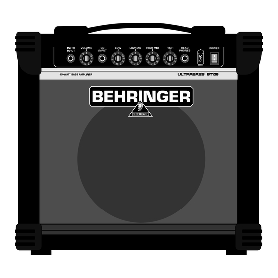 Behringer BT108 Bedienungsanleitung