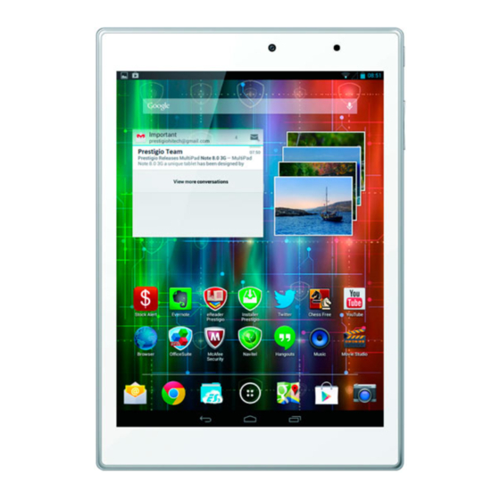 Prestigio MultiPad 4 PMP7079D3G QUAD Schnellstartanleitung