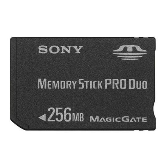 Sony Memory Stick PRO Duo MSX-M256S Bedienungsanleitung