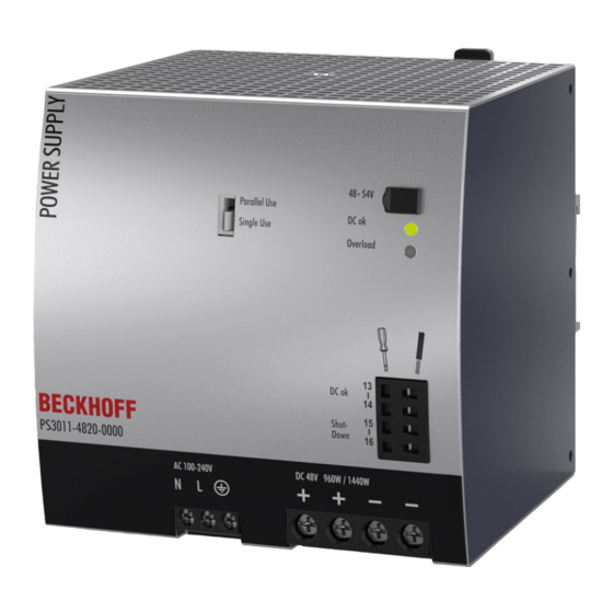 Beckhoff PS3011-4820-0000 Handbücher