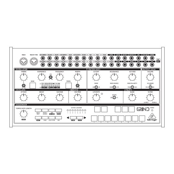 Behringer GRIND Kurzanleitung