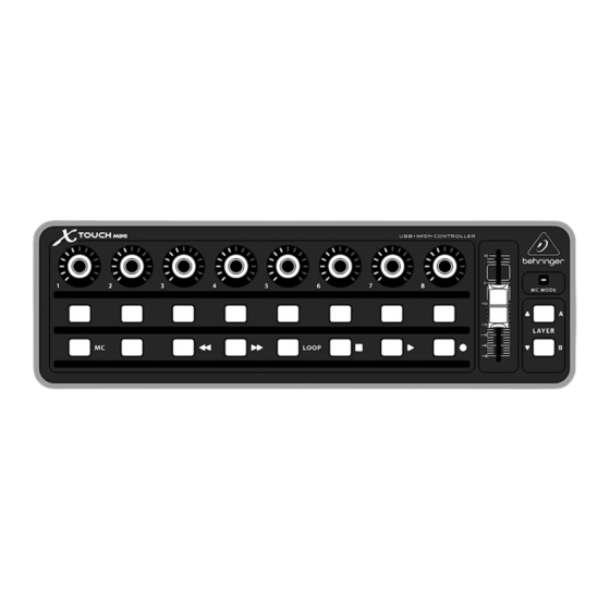 Behringer X-TOUCH MINI Schnellstartanleitung