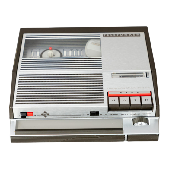 Telefunken magnetophon 302 Hinweise Zur Bedienung