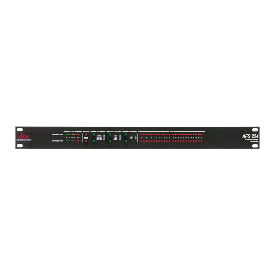 dbx AFS 224 Bedienungsanleitung