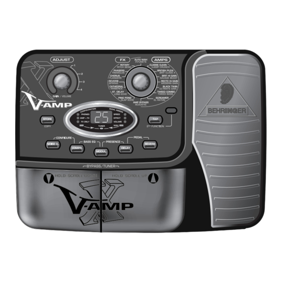 Behringer X V-AMP Bedienungsanleitung