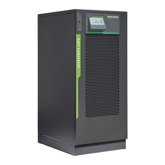 socomec MASTERYS GP4 Serie Installationshandbuch Und Bedienungsanleitung