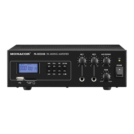 Conrad PA 802 Bedienungsanleitung