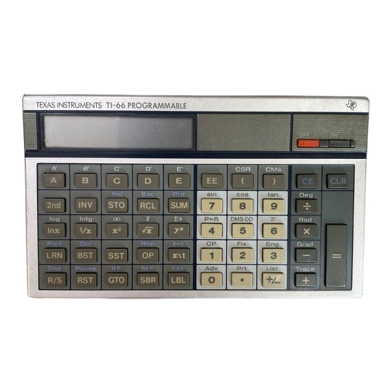 Texas Instruments TI-66 Handbuch