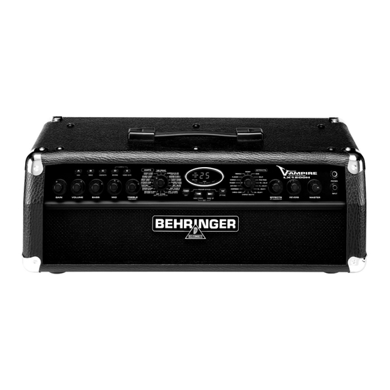 Behringer V-ampire LX1200H Bedienungsanleitung