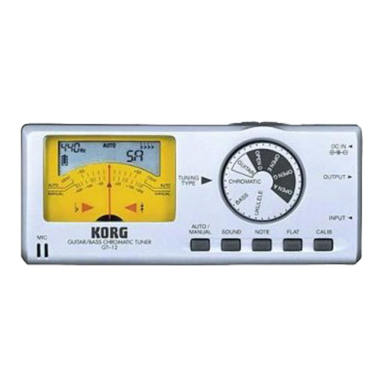 Korg GT-12 Bedienungsanleitung