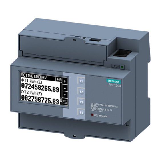 Siemens 7KM2200-2EA30-1 Serie Betriebsanleitung
