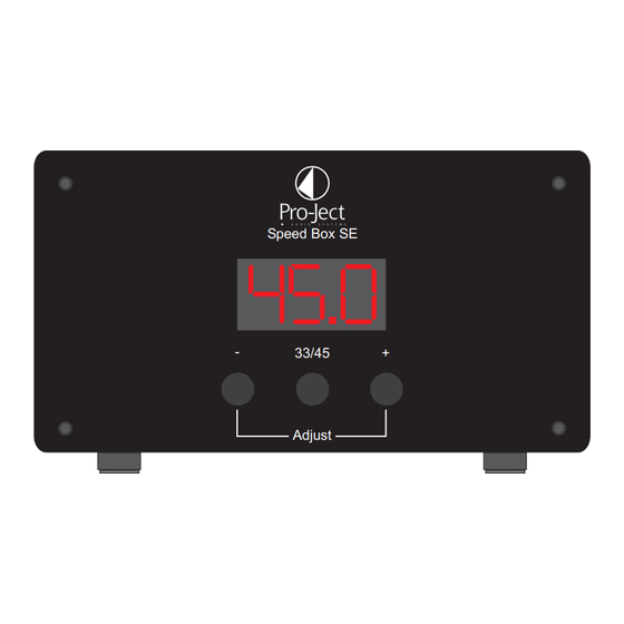 Pro-Ject Audio Systems Speed Box SE Bedienungsanleitung