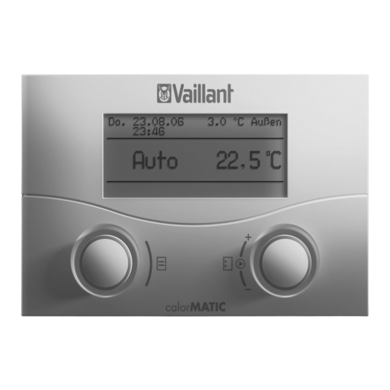 VAILLANT CALORMATIC 430 BEDIENUNGS- UND INSTALLATIONSANLEITUNG Pdf ...