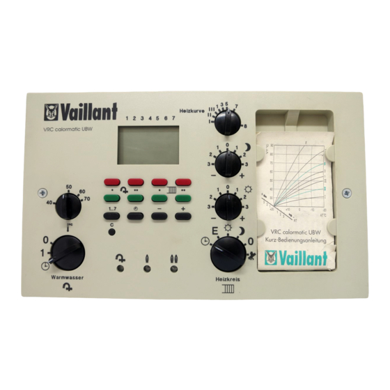 VAILLANT VRC CALORMATIC UBW BEDIENUNGSANLEITUNG Pdf-Herunterladen ...