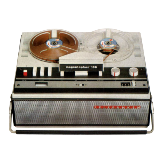 Telefunken Magnetophon 106 Bedienungsanleitung