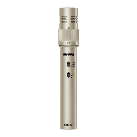 Shure KSM141 Bedienungsanleitung