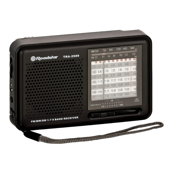 Roadstar TRA-2989 Bedienungsanleitung