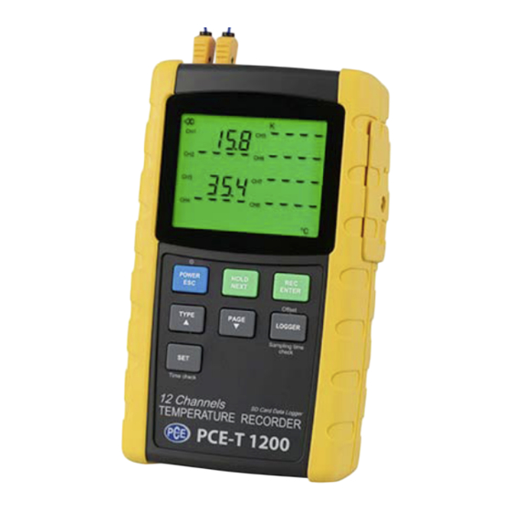 PCE Instruments PCE-T 1200-ICA Bedienungsanleitung