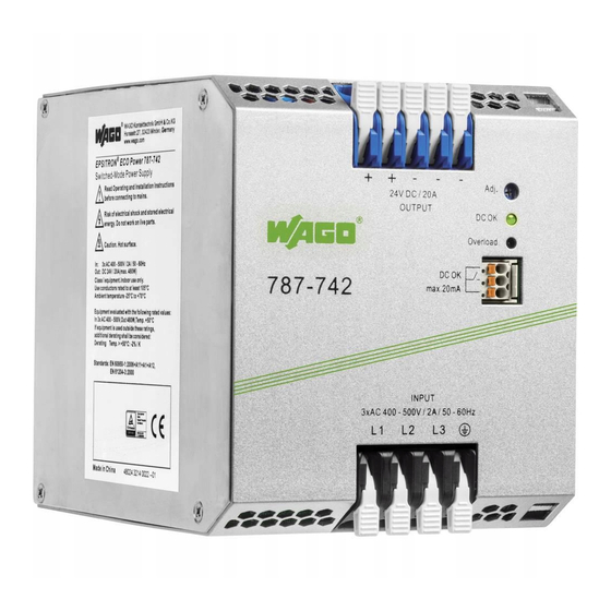 WAGO Eco Power 787-742 Gebrauchs- Und Montageanleitung