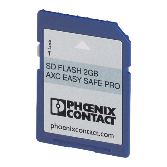 Phoenix Contact SD FLASH 2GB AXC EASY SAFE PRO Anwenderhandbuch