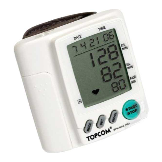Topcom bpm wrist 1481 Bedienungsanleitung