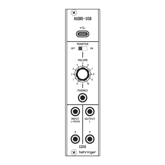 Behringer CU1A Kurzanleitung