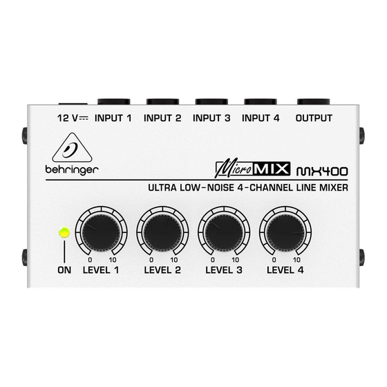 Behringer MicroMIX MX400 Bedienungsanleitung