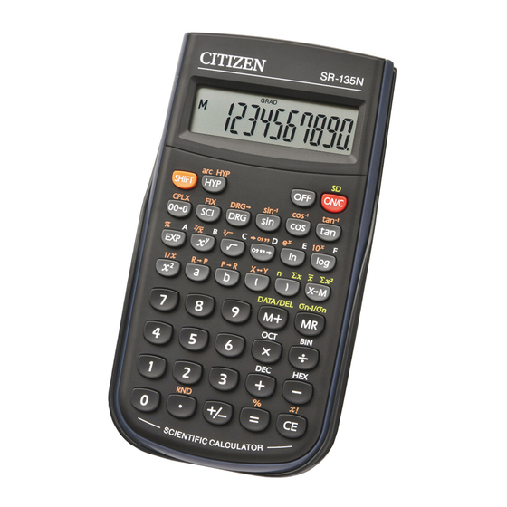 Citizen SR-135N Anweisungshandbuch