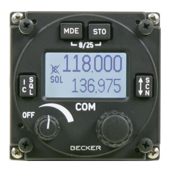 Becker Avionics AR620 Series Kurzanleitung