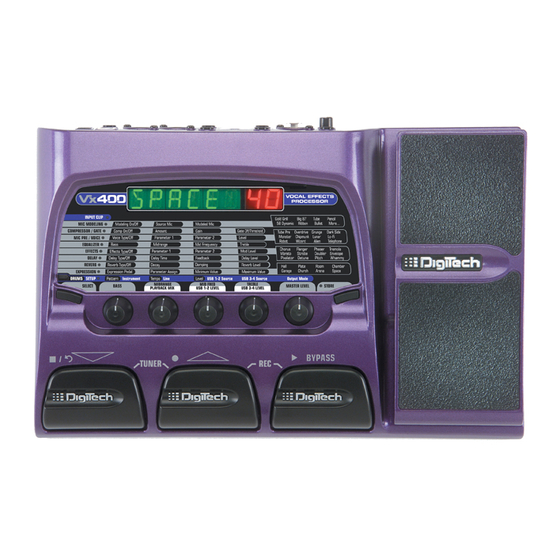 DigiTech Vx400 Bedienungsanleitung
