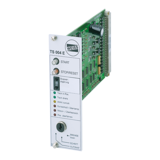 WEISS TS004E Benutzerhandbuch