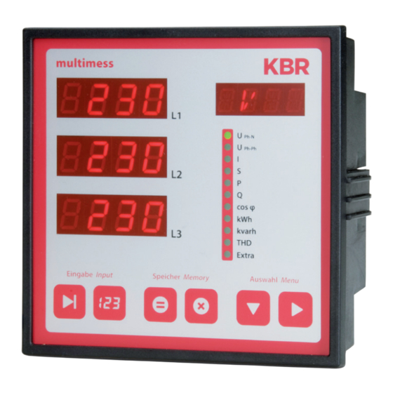 KBR multimess F144-0-LED-EP 4 Serie Bedienungsanleitung, Technische Parameter