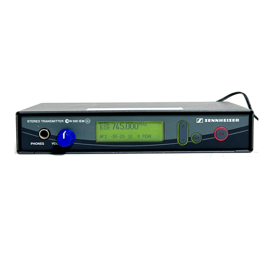 Sennheiser ew 300 IEM G2 Bedienungsanleitung