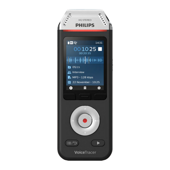 Philips VoiceTracer DVT2110 Kurzanleitung
