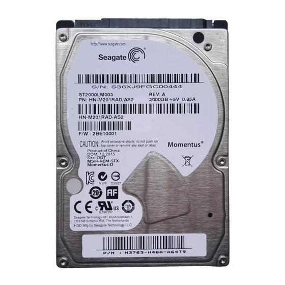 Conrad Seagate ST2000LM003 Bedienungsanleitung