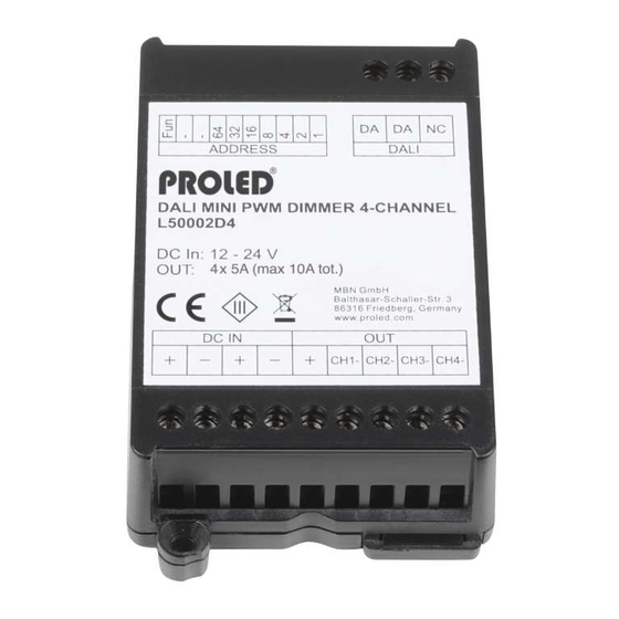 PROLED  DALI MINI PWM DIMMER 4-KANAL Montageanleitung