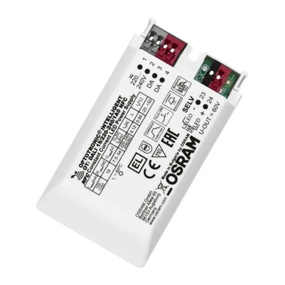 OSRAM OPTOTRONIC OTi DALI 15/220-240/1A0 NFC Installations- Und Betriebshinweise
