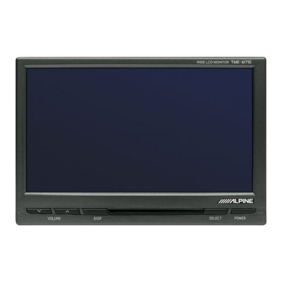 Alpine TME-M710 Bedienungsanleitung