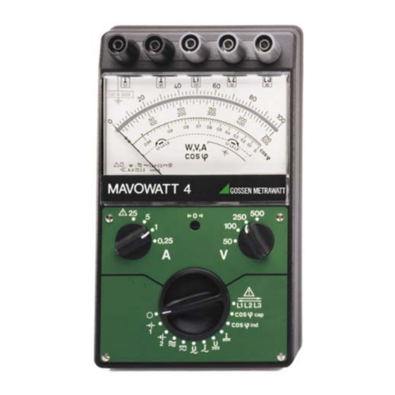 Gossen MetraWatt MAVOWATT 4 Handbücher