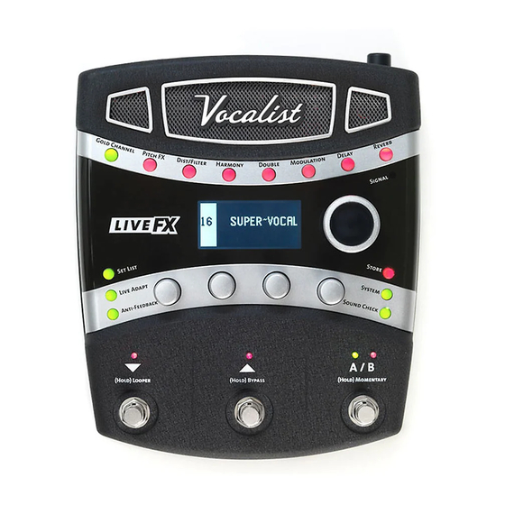 DigiTech vocalist live fx Bedienungsanleitung