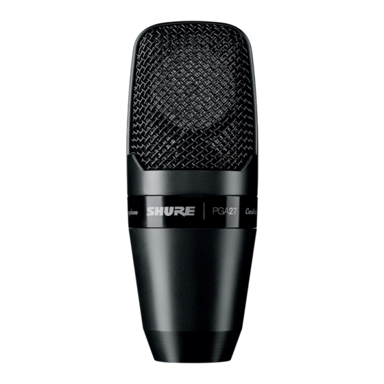 Shure PG ALTA PGA27 Bedienungsanleitung