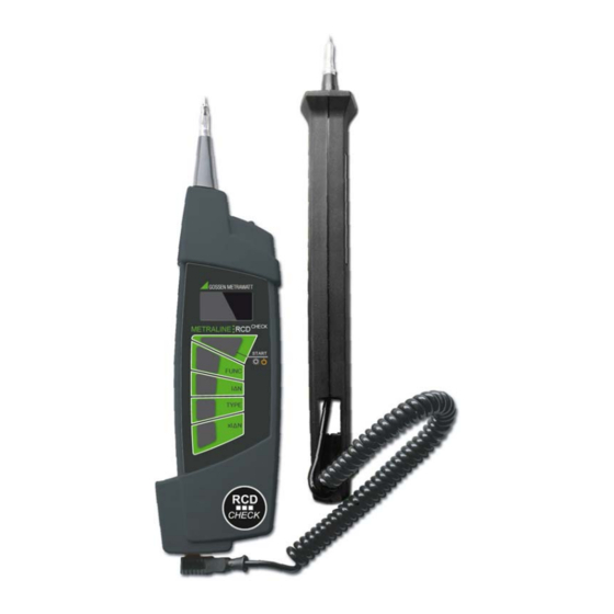 Gossen MetraWatt METRALINE RCD CHECK Bedienungsanleitung