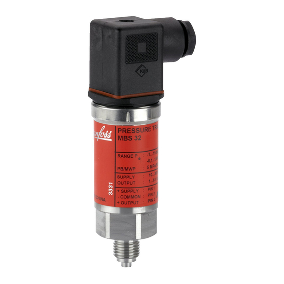 Danfoss MBS 32 Installationsanleitung
