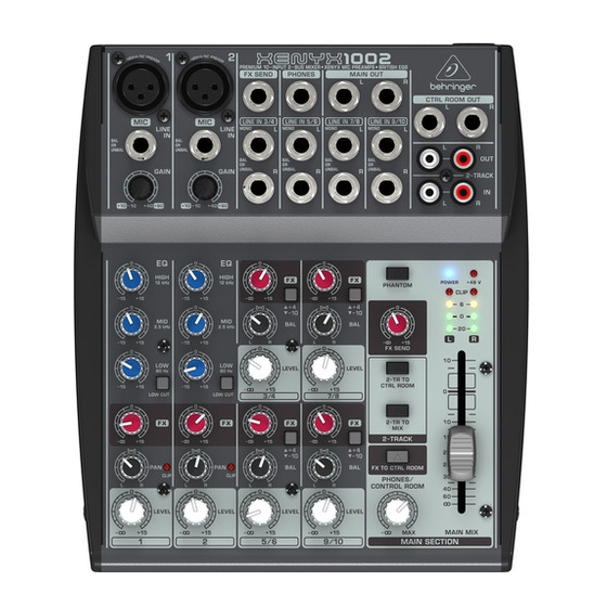 Behringer Xenyx 502 Bedienungsanleitung