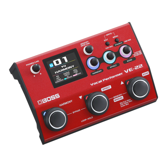 Boss Vocal Performer VE-22 Referenz-Anleitung