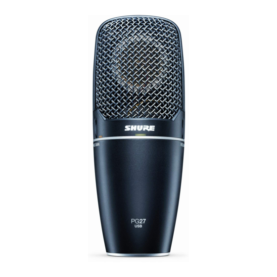 Shure PG27-USB Bedienungsanleitung