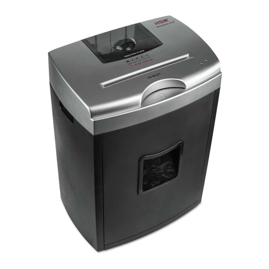 HSM shredstar X15 Betriebsanleitung
