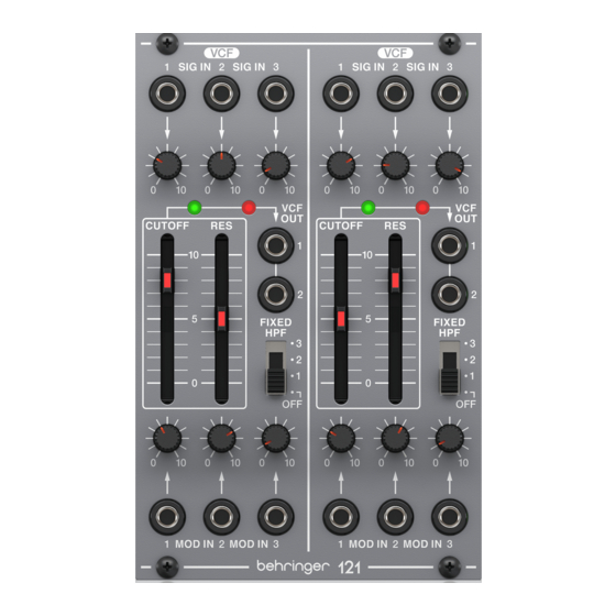Behringer 121 DUAL VCF Kurzanleitung
